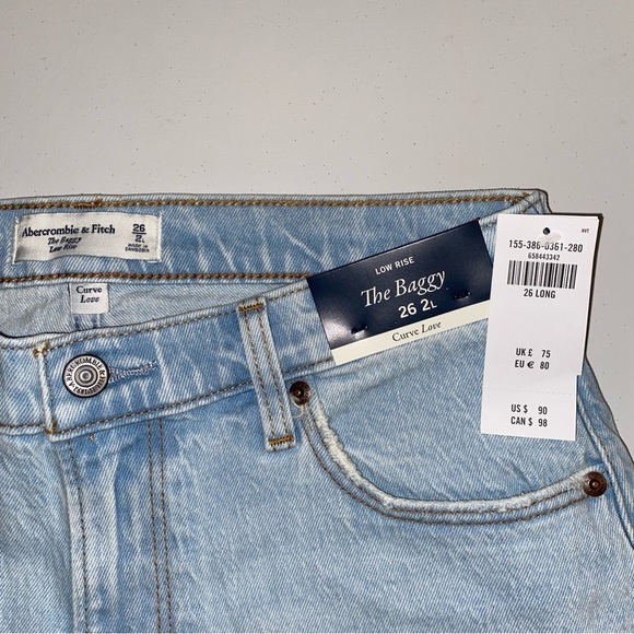 Abercrombie & Fitch | Curve Love Low Rise Baggy Jean - Size 26 Long - Picture 5 of 8